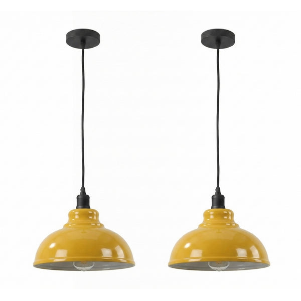 2 Set Pendant Light Metal ~6527 – Yellow