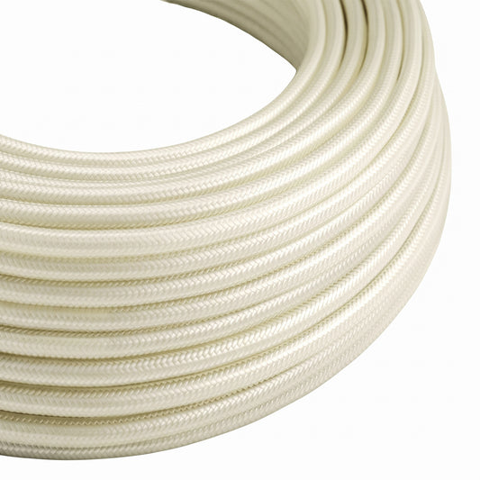 1m/5m/10m 2-aderige ronde ivoorkleurige verlichtingskabel bekleed met gekleurde stof~4415
