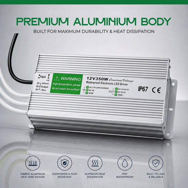 IP67 DC 12V Waterproof LED Driver LED Power Supply Ledsone Transformer ~ 4490 – 350W