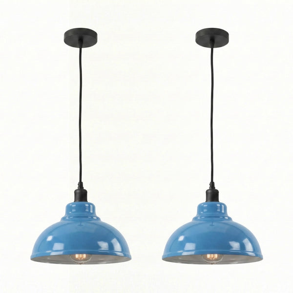 2 Set Pendant Light Metal ~6527 – Blue