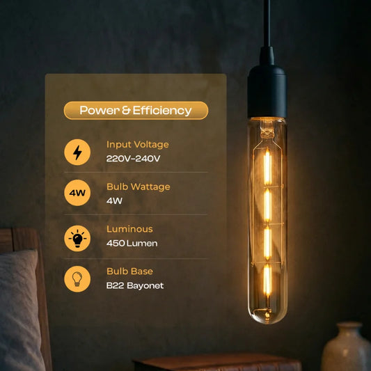 LED Vintage Lamp B22 T185 4W Buisvormige Filament Schroef Dimbare Lampen~5612