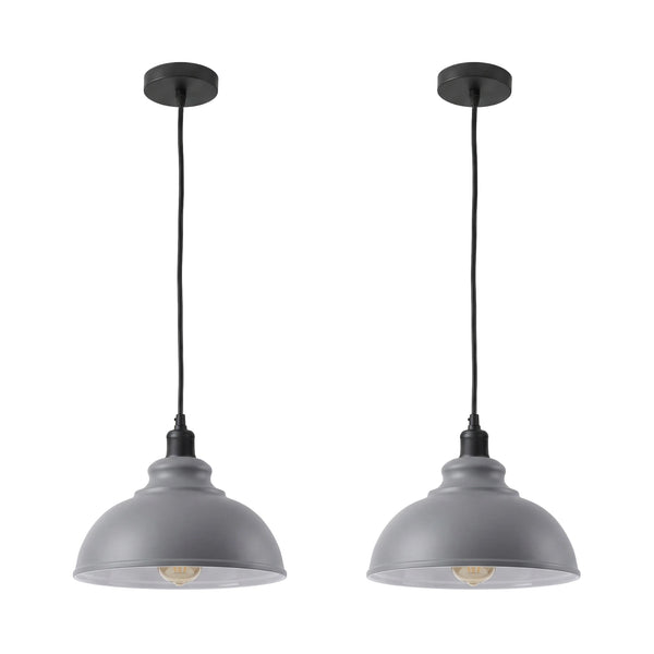2 Set Pendant Light Metal ~6527 – Gray