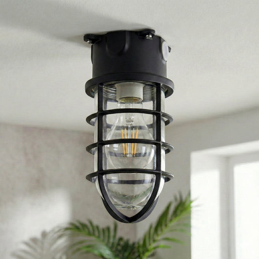 Retro Oval Bulkhead Cage Wall Ceiling Mount Fitting Light ~5525