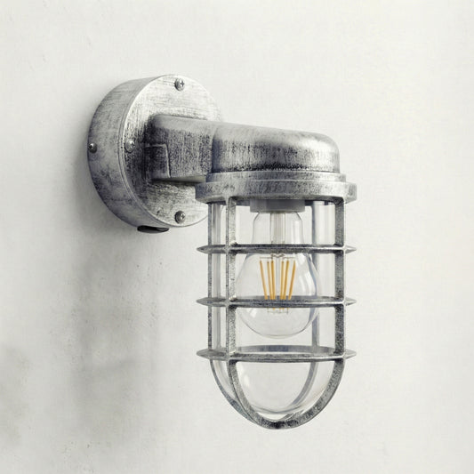 Industrial Cage Bulkhead Wall Light IP44 Nautical E27 Fitting~5523