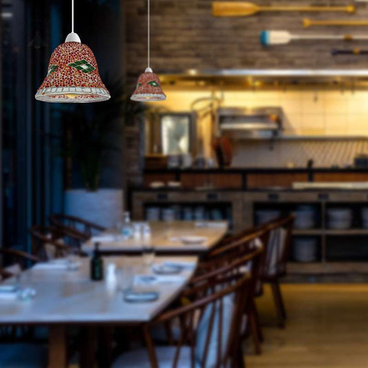 Handmade Colourful Lamp Glass Globe Mosaic Lighting Handcrafted Ceiling Hanging Pendant Lamp Shade-Application 2