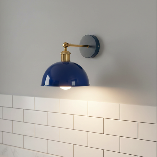 Metal wall light fixture with E27 bulb holder