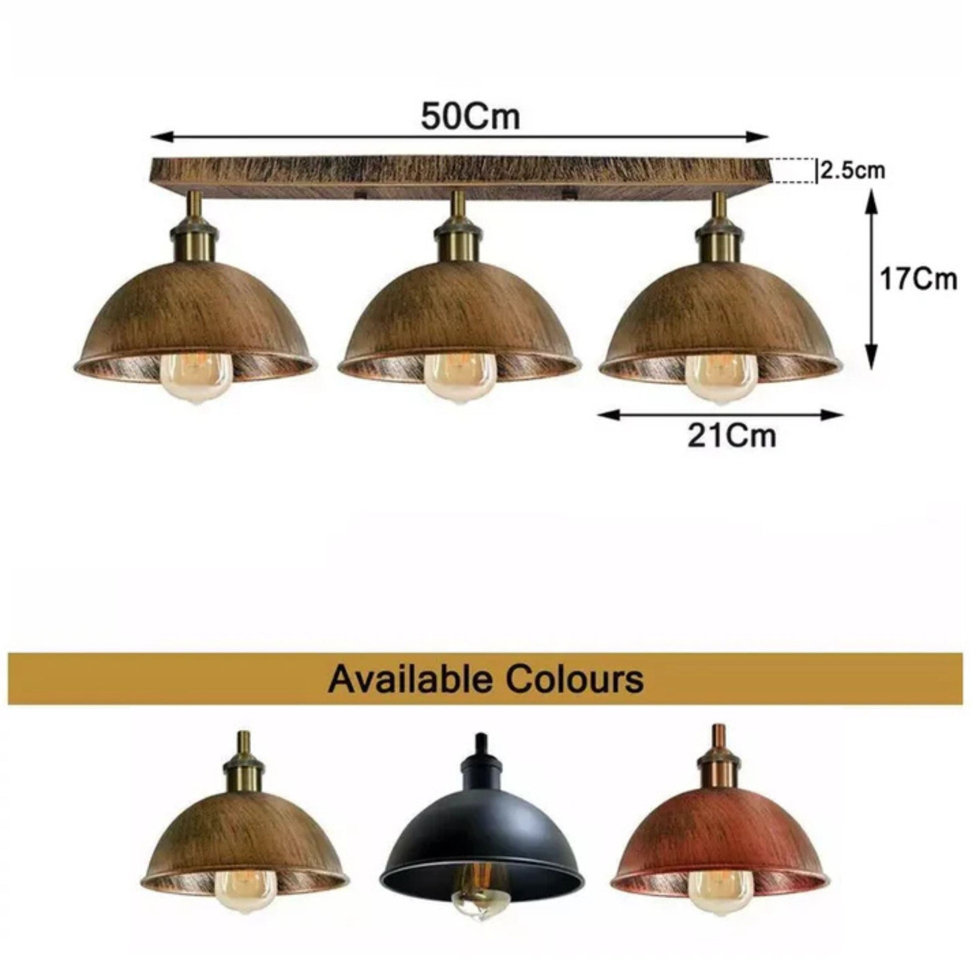 Ceiling light fixture with dimensions and color