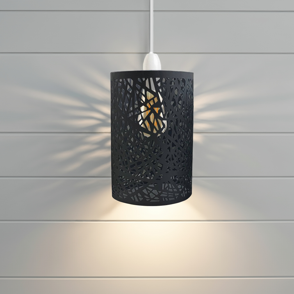 Black metal ceiling light shade – modern industrial pendant fitting