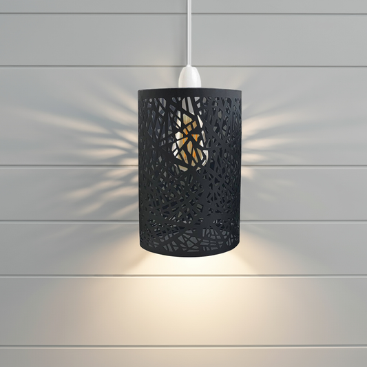 Black metal ceiling light shade – modern industrial pendant fitting