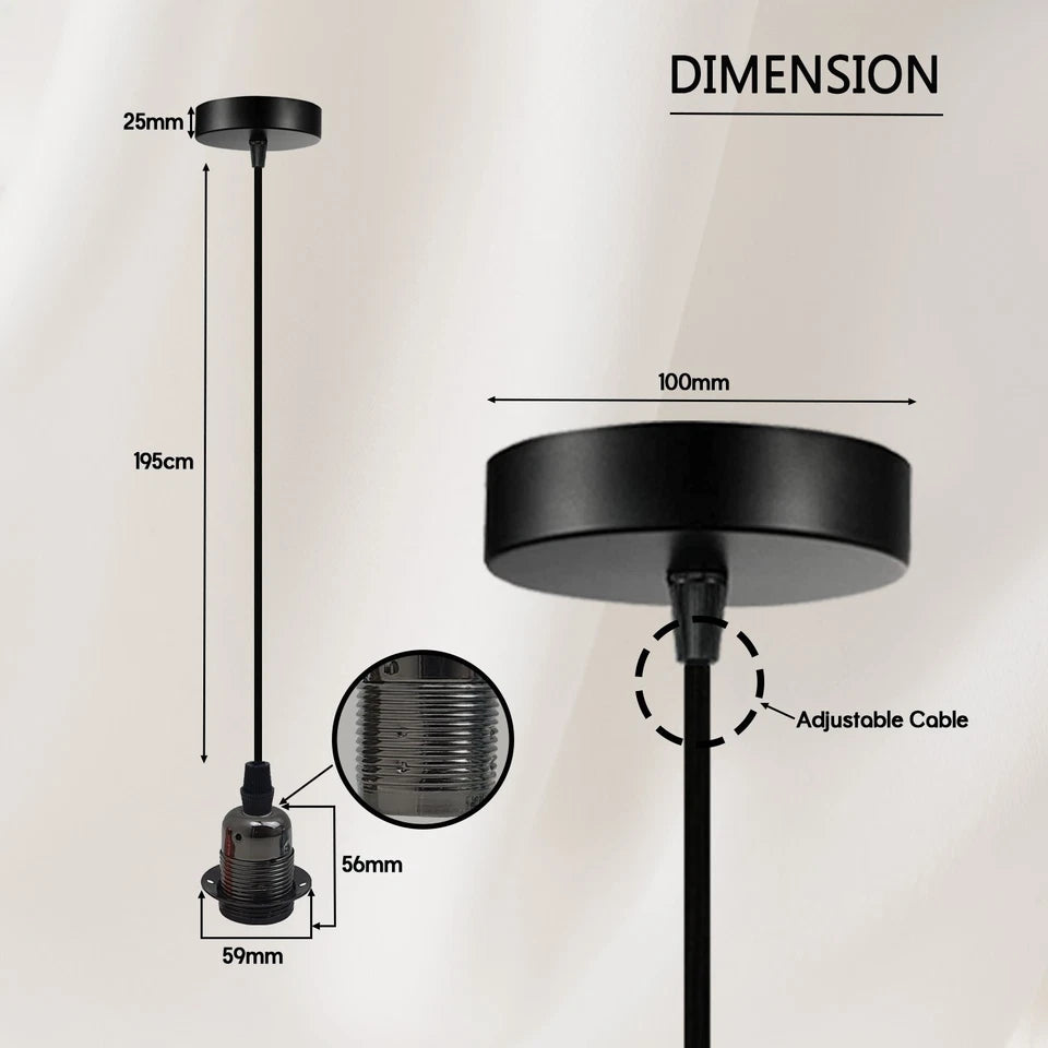 pendant light hanging lights pendant ceiling light pendant black pendant light fitting pendant light fixtures e27 ceiling rose black ceiling rose pendant ceiling hanging lights spider lights ceiling pendant lamp pendant lighting ceiling hanging light 2 pack black pendant light PVC cable E27 holder black pendant cord ceiling light fixture double pendant light