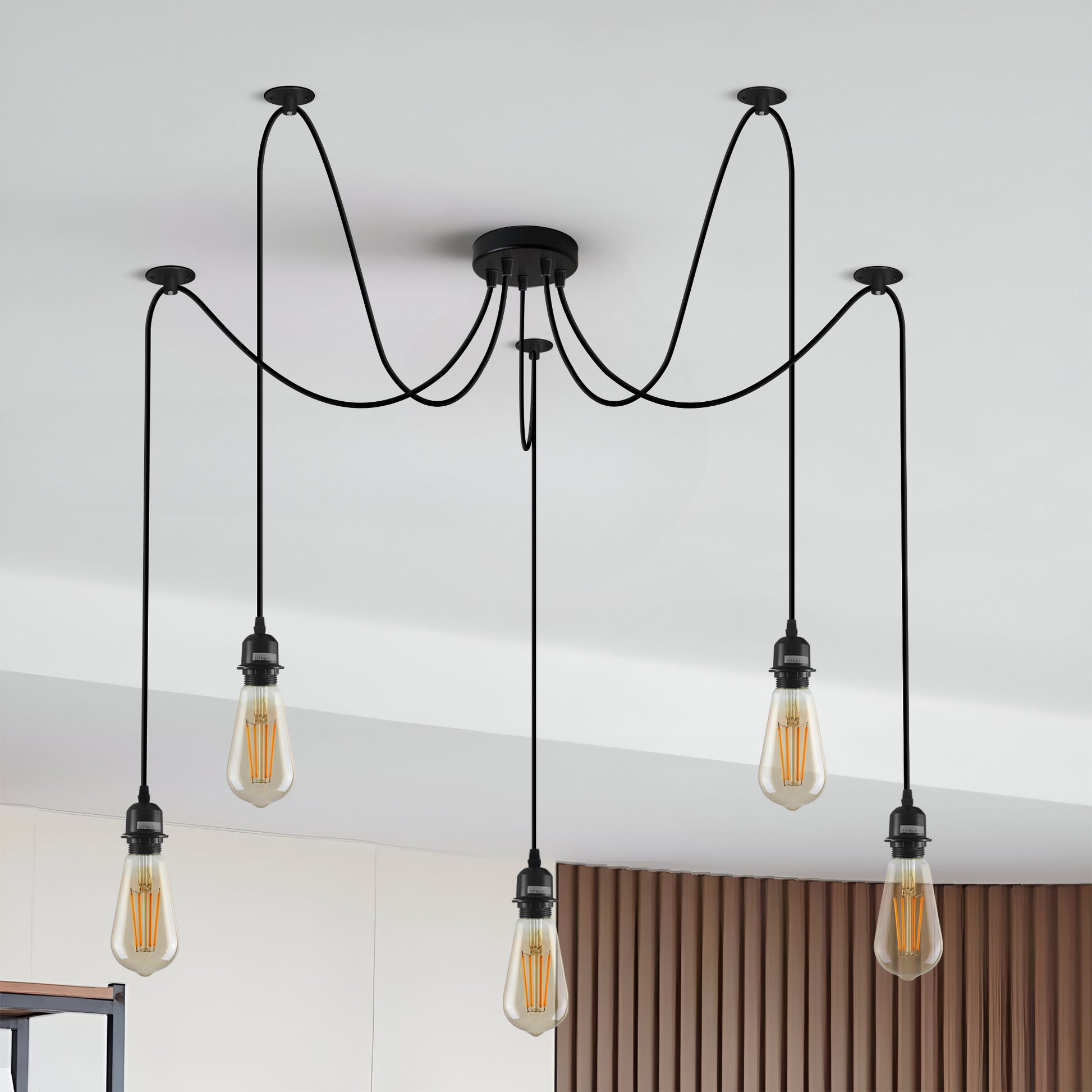 Black spider pendant light