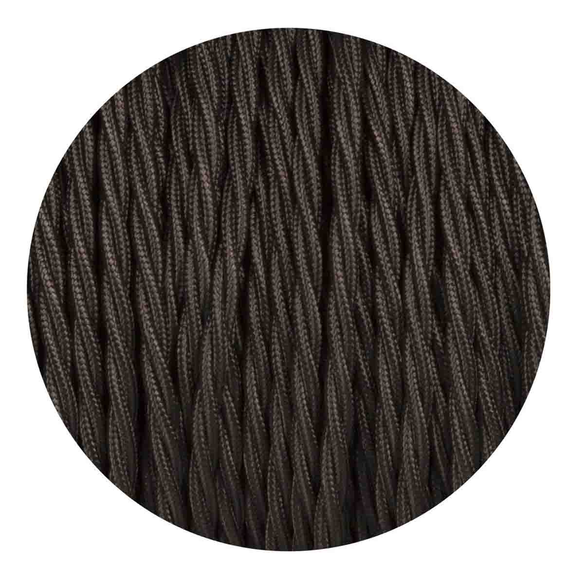 Black 3 Core Twisted Electric Cable covered fabric 0.75mm~1152 - LEDSone UK Ltd