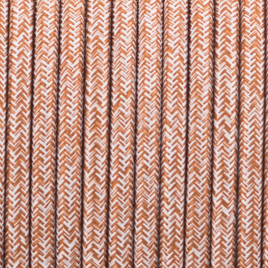 2core Round Vintage Braided Fabric Brown Multi Tweed Colour Cable Flex 0.75mm~4894