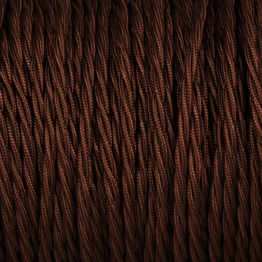 2 Core Twisted Dark Brown Cloth Covered Lighting Cable-0.75mm~4753