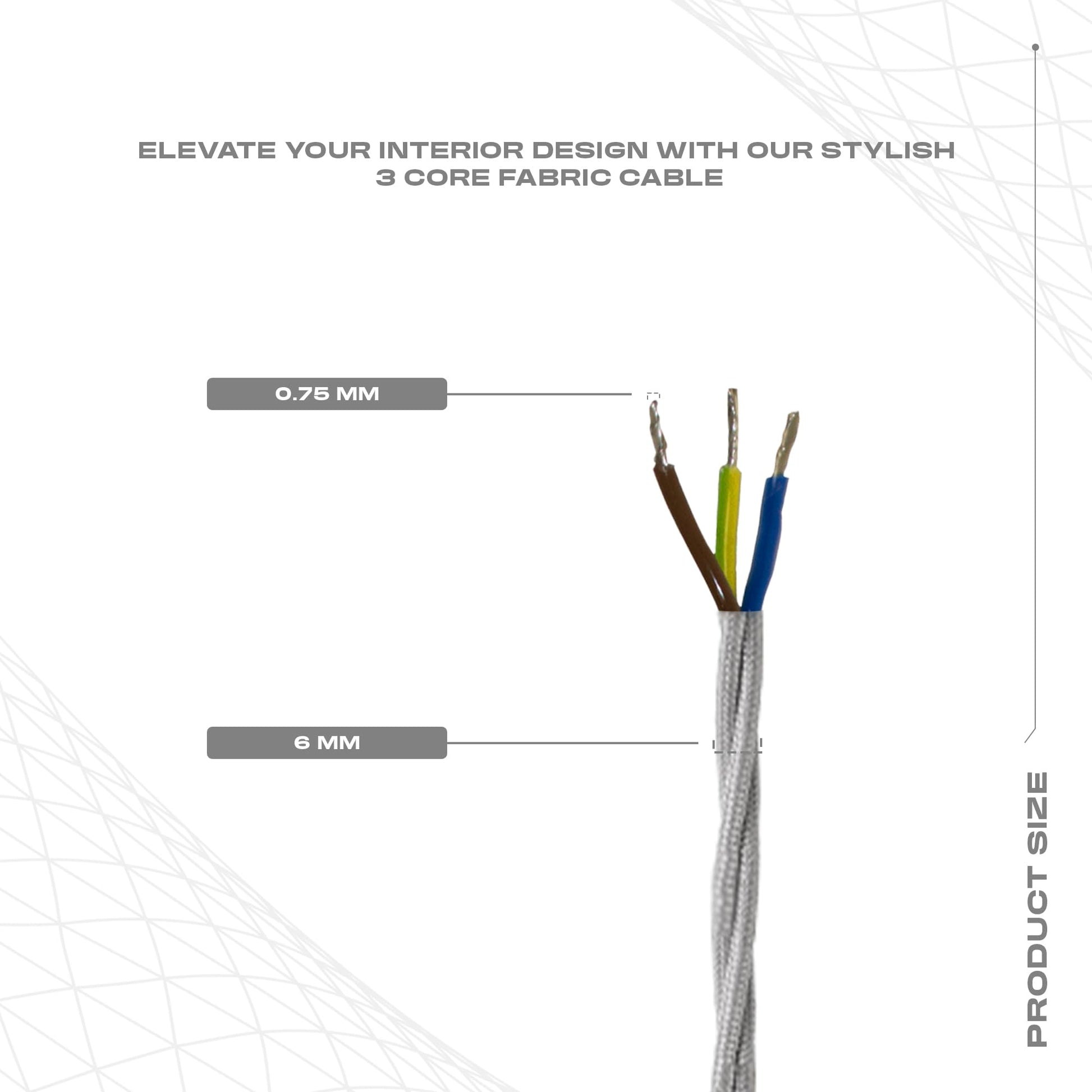 3-core fabric cable with specifications