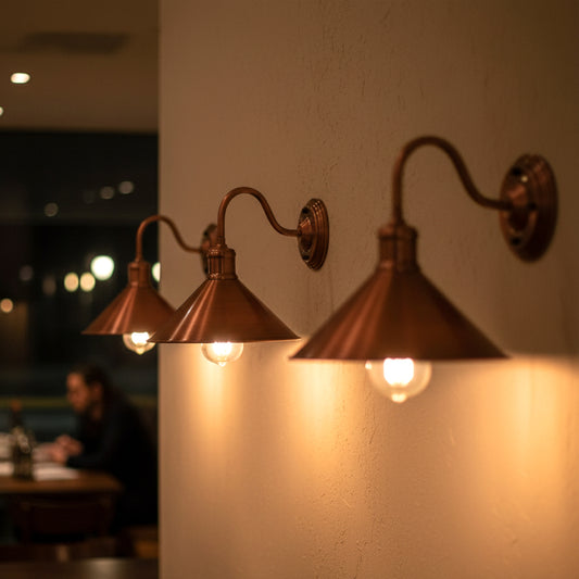 Easy Fit Copper Swan Neck Wall Light For Living Room ~5799