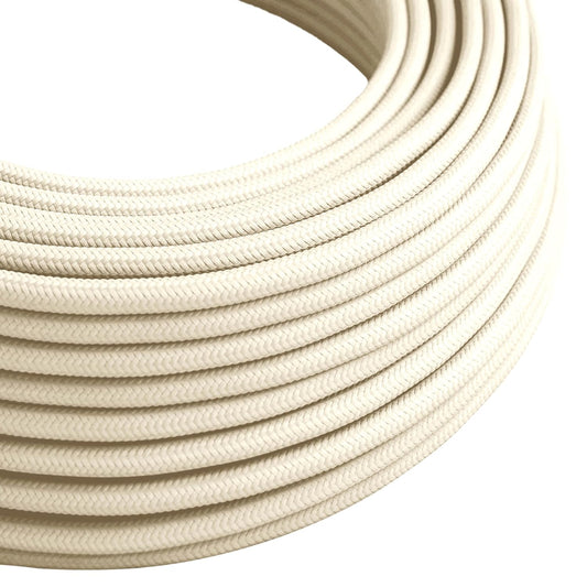 2 Core Round 0.75mm Vintage Braided Cream Fabric Covered lamp cord~3031