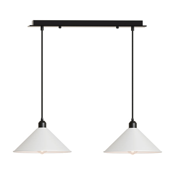 E27 2 Head Pendant Light Metal  ~6116 – White / Yes