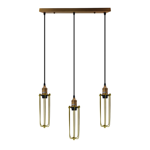 Cluster Long Tube Cage Pendant Light Fixture~5144