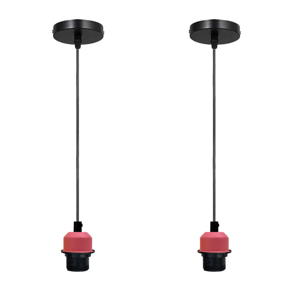 Modern Industrial E27 Pendant Light Kit 95cm Adjustable ~5760 – 2 Pack / No