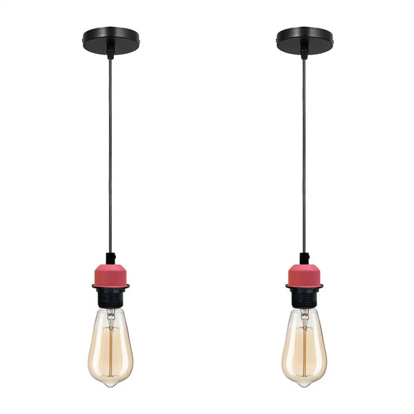 Modern Industrial E27 Pendant Light Kit 95cm Adjustable ~5760 – 2 Pack / Yes