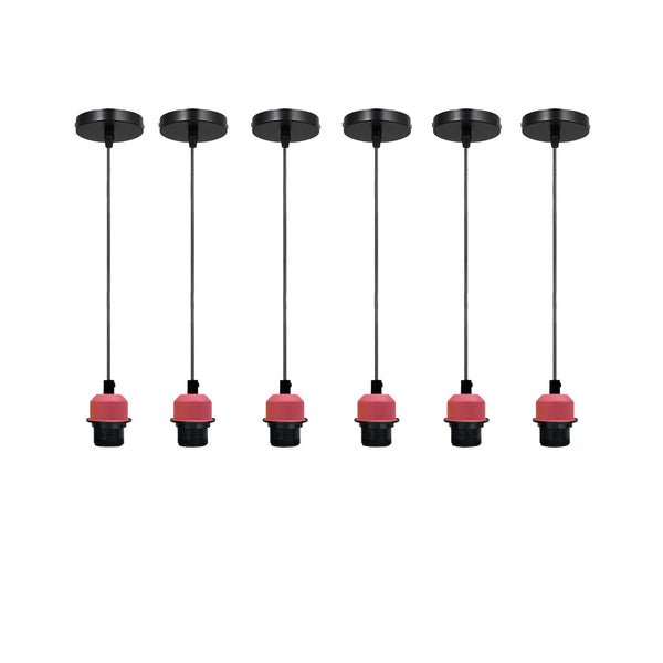 Modern Industrial E27 Pendant Light Kit 95cm Adjustable ~5760 – 6 Pack / No