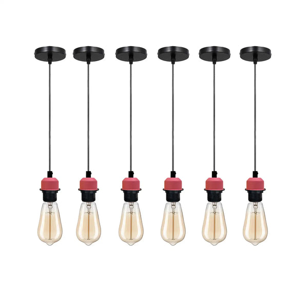 Modern Industrial E27 Pendant Light Kit 95cm Adjustable ~5760 – 6 Pack / Yes