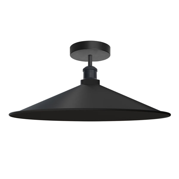 Industrial LED Flush Mount Ceiling Light Fixture ~6449 – Black / Without bulbs