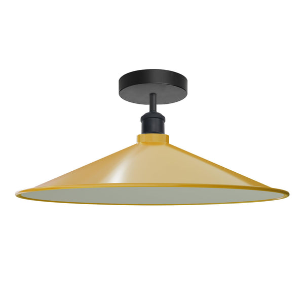 Industrial LED Flush Mount Ceiling Light Fixture ~6449 – Yellow / Without bulbs