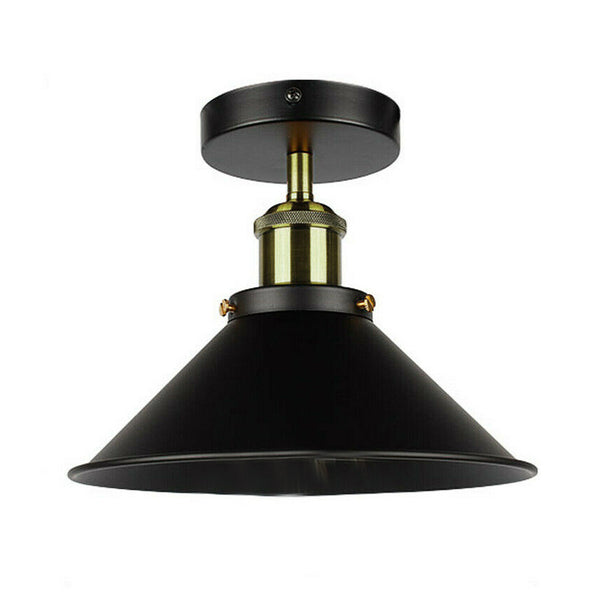 Zwarte en gouden plafondlamp met inbouwkap~2144 – Zwart 2 / Nee