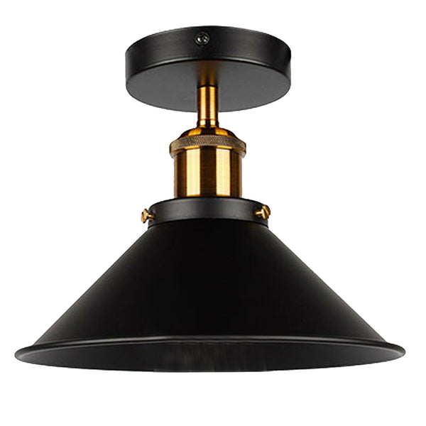 Zwarte en gouden plafondlamp met inbouwkap~2144 – Zwart / Nee