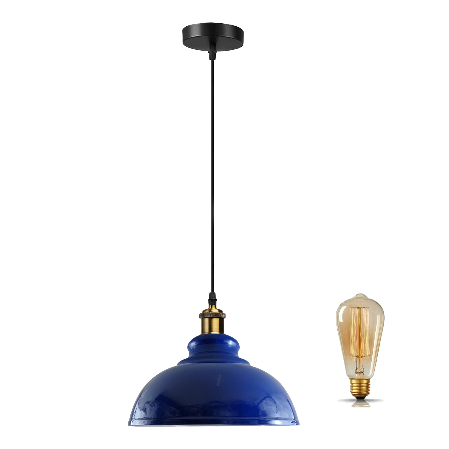 blue curvy dome shade ceiling pendant lights