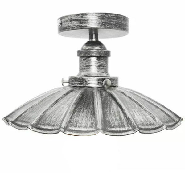 Zwarte plafondlamp met plafondbevestiging~2225 – Geborsteld zilver / Nee