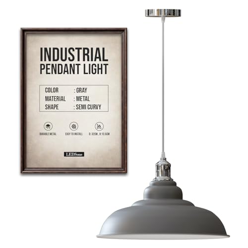 Industrial 320mm Dome Shade Pendant Light | E27 Hanging Ceiling Lamp ~1176