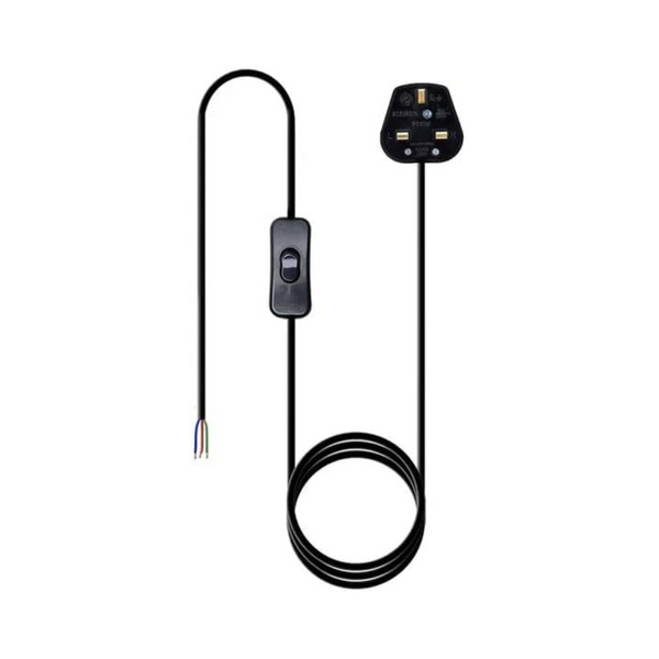 2m Plug-In Hanglamp met AAN/UIT Schakelaar E27 E14 Lampenset ~ 5799 – Zwart