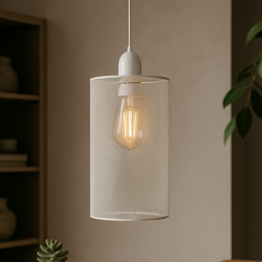 Easy Fit White Drum Metal Lampshade for Pendant Light ~2510