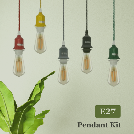 Vintage Ceiling Rose Pendant Braided Fabric Flex Lamp Holder Fitting Light Kit ~4467