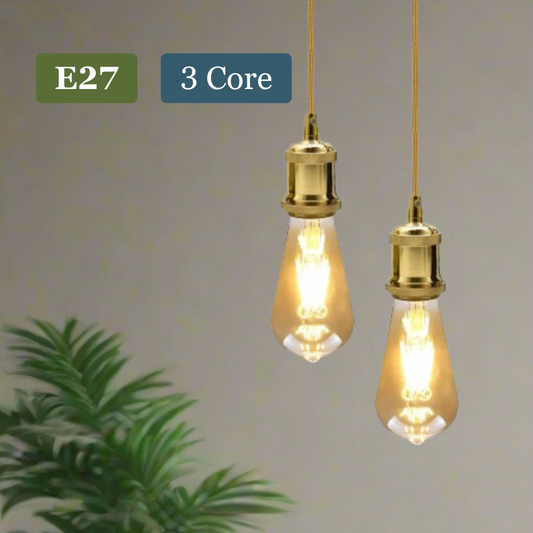 Lámpara colgante de techo de 1 m y 3 núcleos con base E27 ~1701