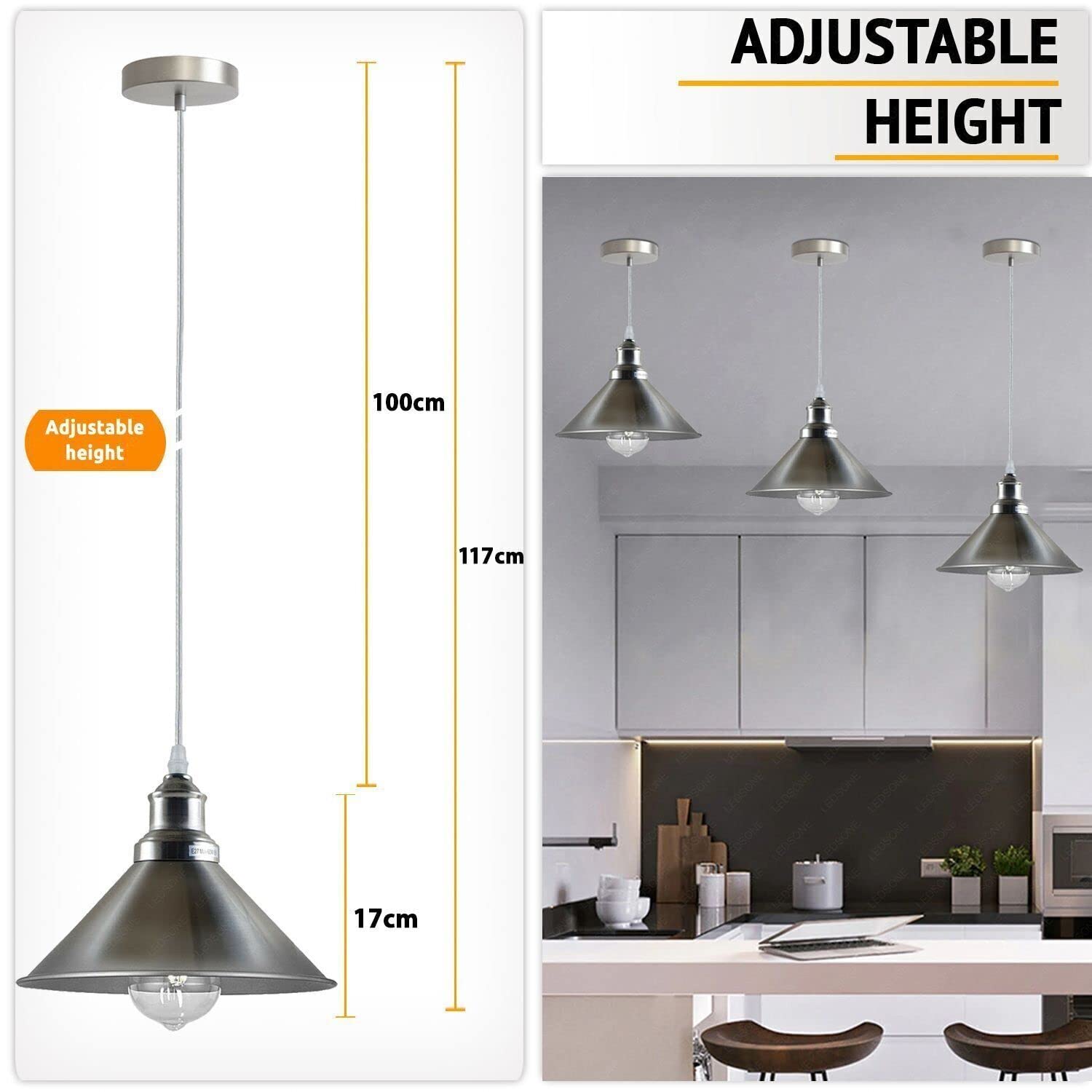 Pendant light with adjustable height