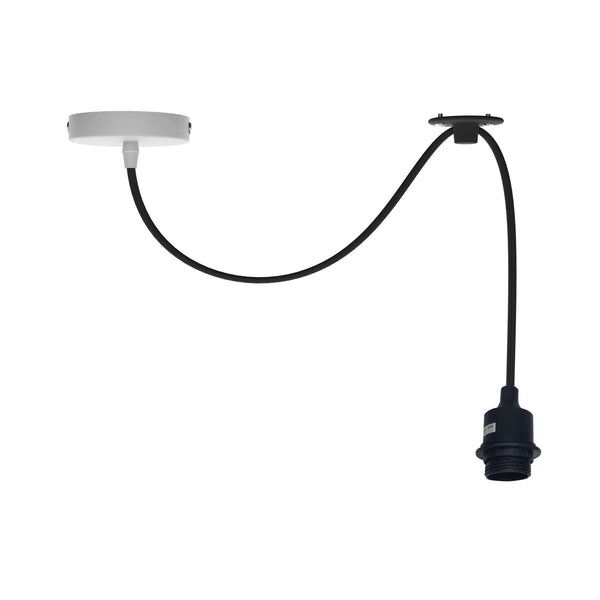 Lámpara colgante de techo individual Swag Hanging Light ~5340 – Negro / Sin bombilla