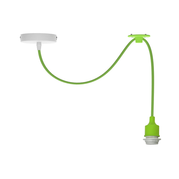 Lámpara colgante de techo individual Swag Hanging Light ~5340 – Verde claro / Sin bombilla