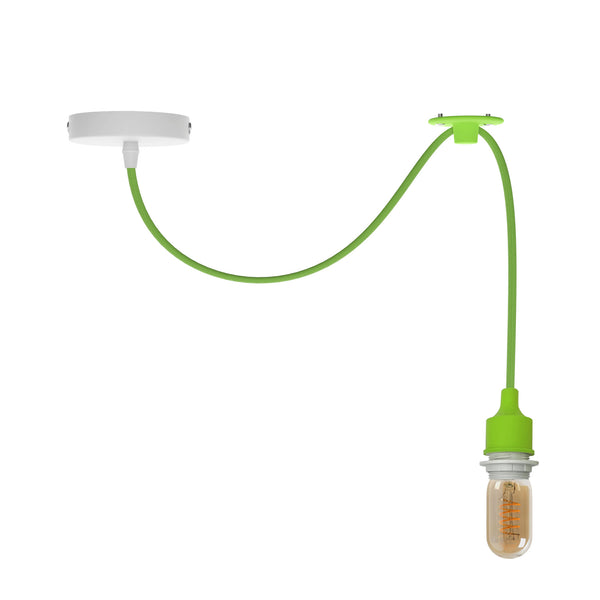 Lámpara colgante de techo individual Swag Hanging Light ~5340 – Verde claro / Con bombilla