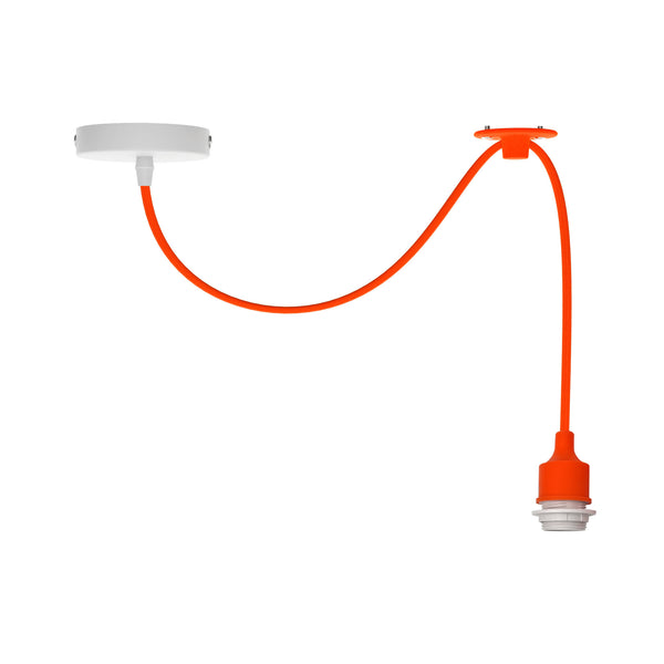 Lámpara colgante de techo individual Swag Hanging Light ~5340 – Naranja / Sin bombilla