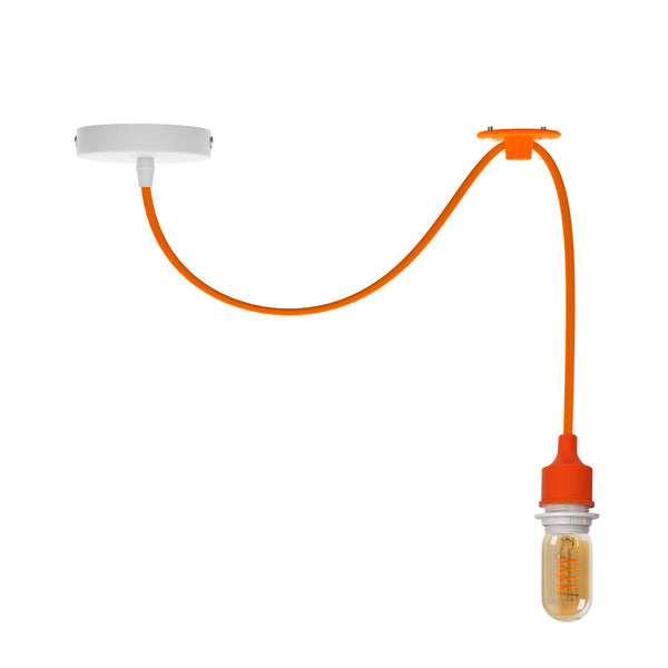 Lámpara colgante de techo individual Swag Hanging Light ~5340 – Naranja / Con bombilla