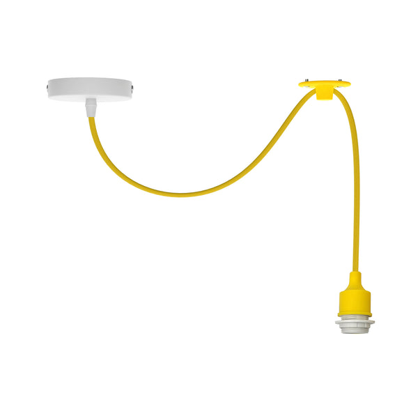 Lámpara colgante de techo individual Swag Hanging Light ~5340 – Amarillo / Sin bombilla