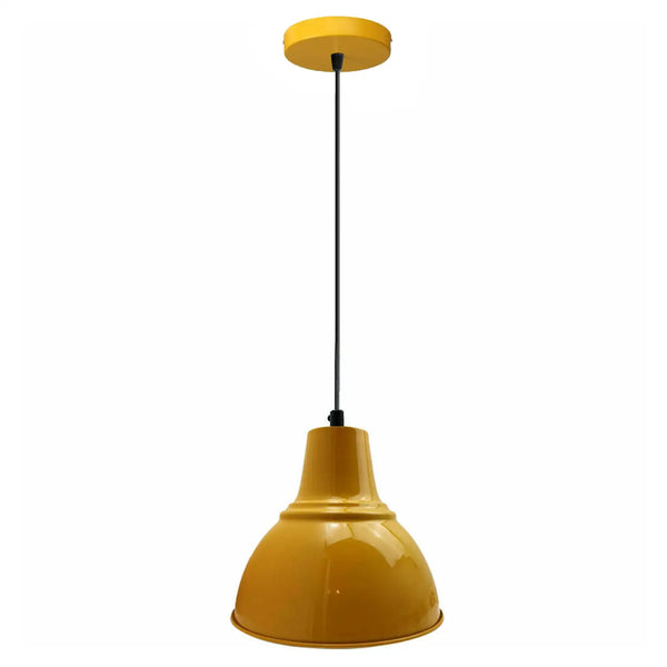 Industrial Retro Barn Metal Pendant Light E27 Adjustable ~ 5711 – Yellow / No