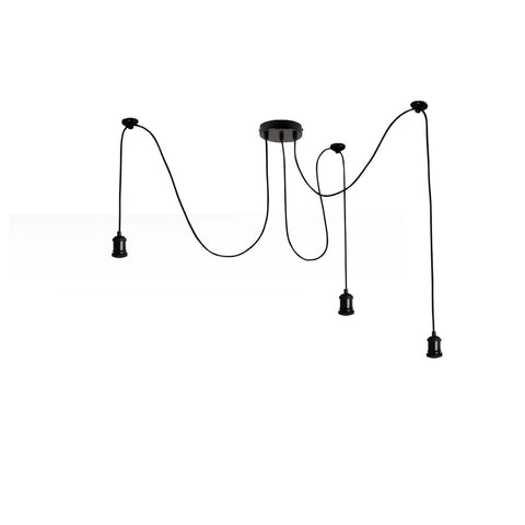 Spider Pendant Light Rubber cable Metal Lamp Holder Black finish~1122