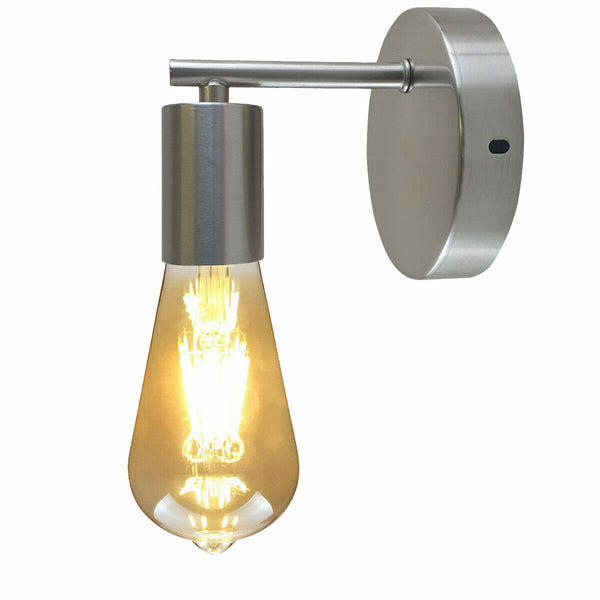 Indoor Retro Sconce Wall Light Fitting Fixture ~1616 – Satin Nickel / No