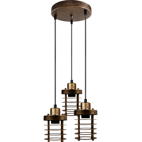 Ceiling Lights Metal Cage Lamp Shade 3 Way Pendant Lights ~5313