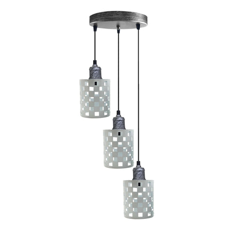 Industrial Vintage Retro light 3 way cage pendant Round ceiling e27 base~3942
